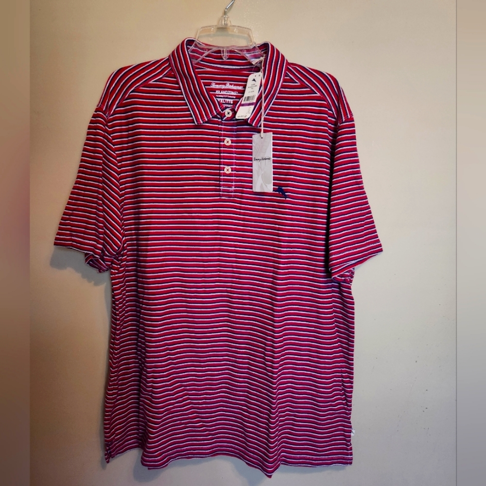 New Tommy Bahama Breezeway Stripe Polo Size XXL